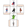 Story telling dice super heroes characters