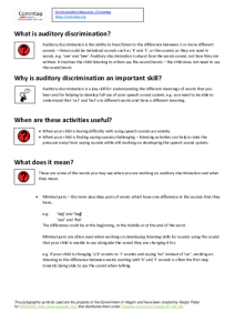 What is auditory discrimination - Information Sheet