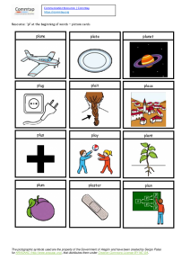 pl at the beginning of words picture cards