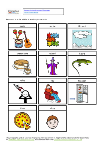 z in the middle of words picture cards