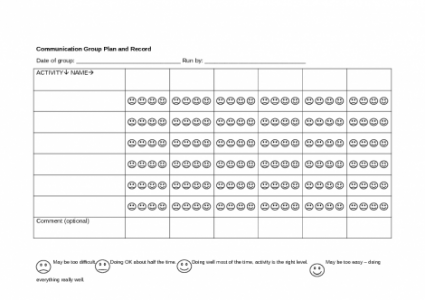 Smiley face group progress sheet