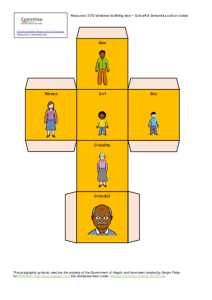 SVO dice resource - Colourful Semantics colour coding