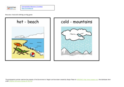 hot cold clothing sorting game