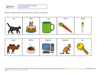 Barrier game - c/k at the beginning of words in sentences