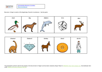 Barrier game - d at the beginning of words in sentences