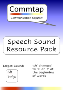 Use 'sh' Instead of 't' or 'd' - Word Initial Speech Sound Pack