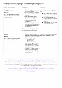 Strategies for eliciting single words/short phrases/gestures